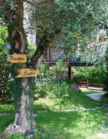 Way to apartments Villa Luna Lombarda garden